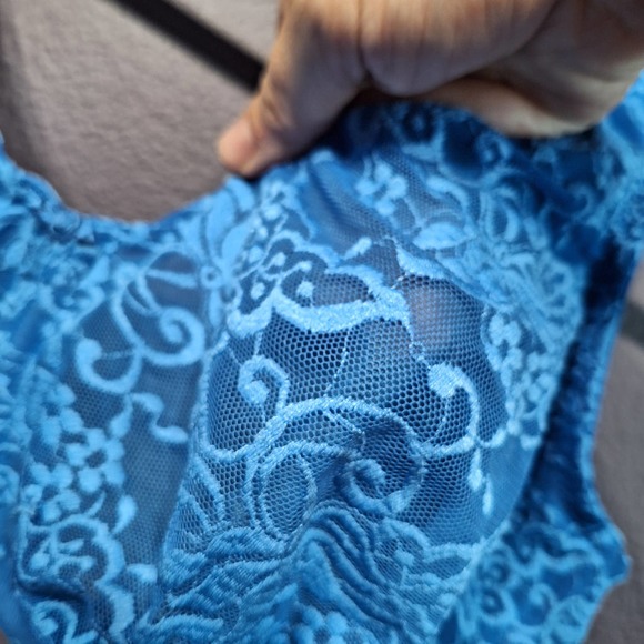 Cacique 44D unlined blue lace bra - Picture 2 of 6